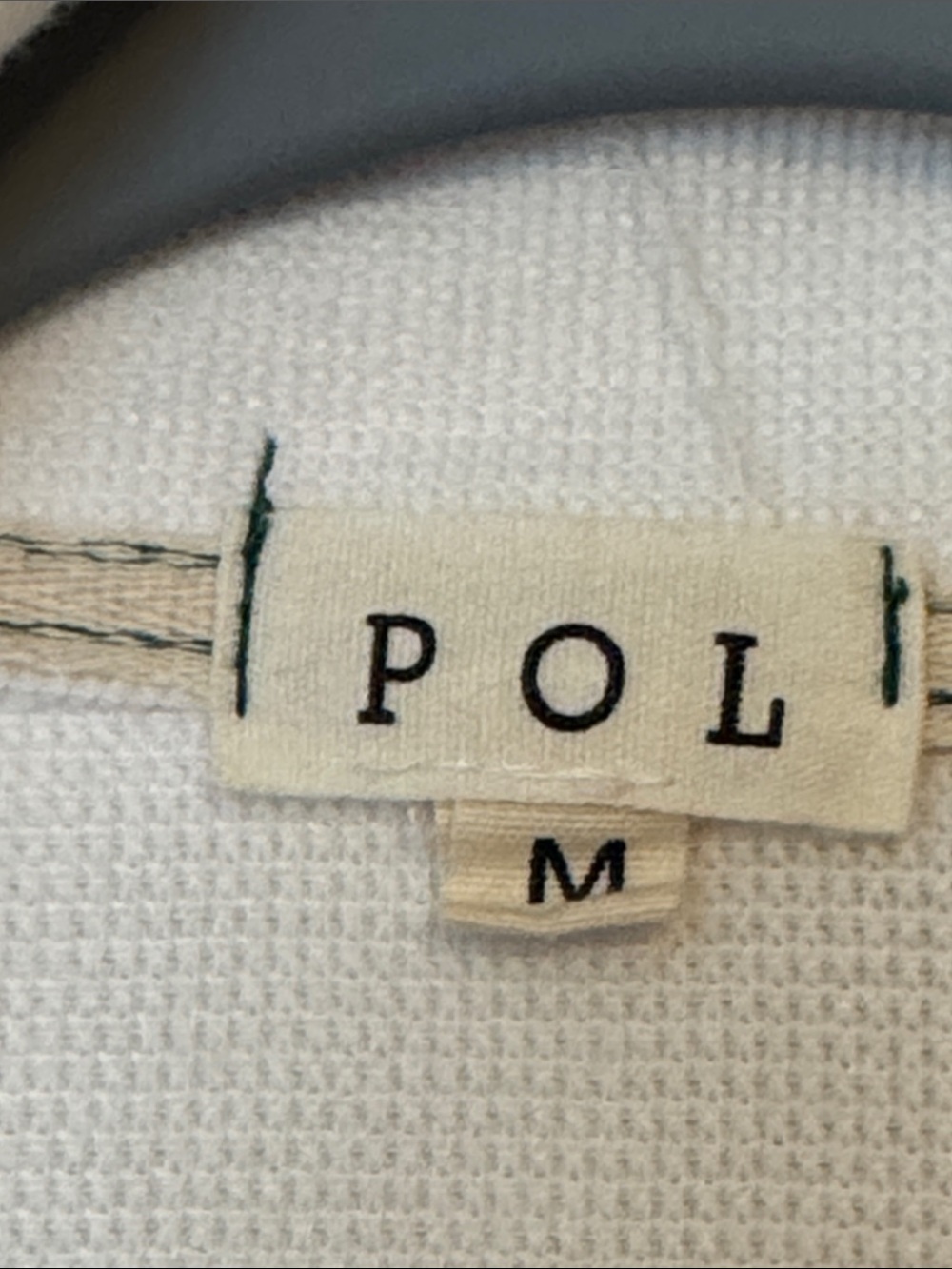 POL Cream Cropped Half-Zip Pullover with Dark Green Topstitching - Picture 2 of 6